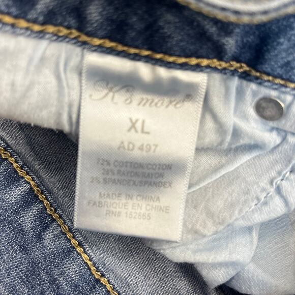 K'S MORE Girls Cut Off Jean/Denim Shorts, Size XL - Picture 3 of 4